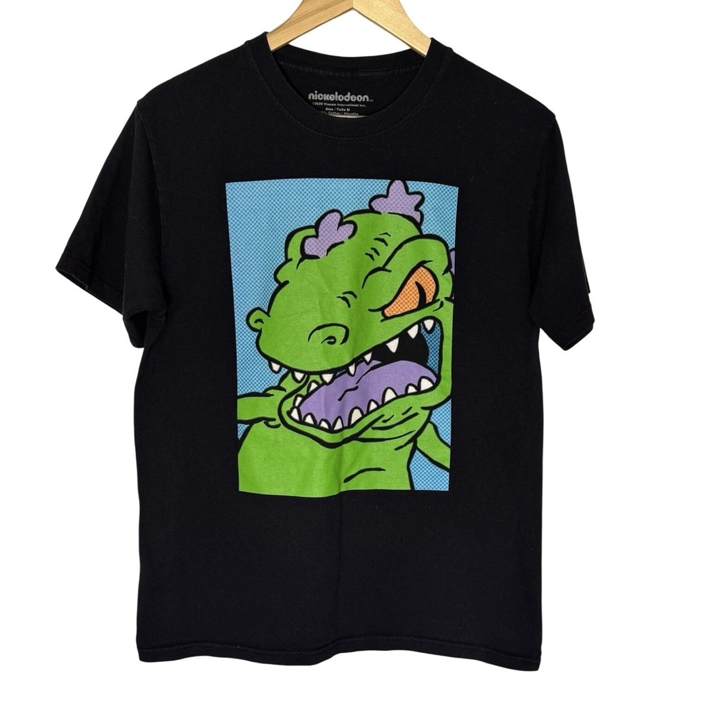 Nickelodeon Rugrats Reptar Graphic‎ T-Shirt Black Twee Goth Size Medium